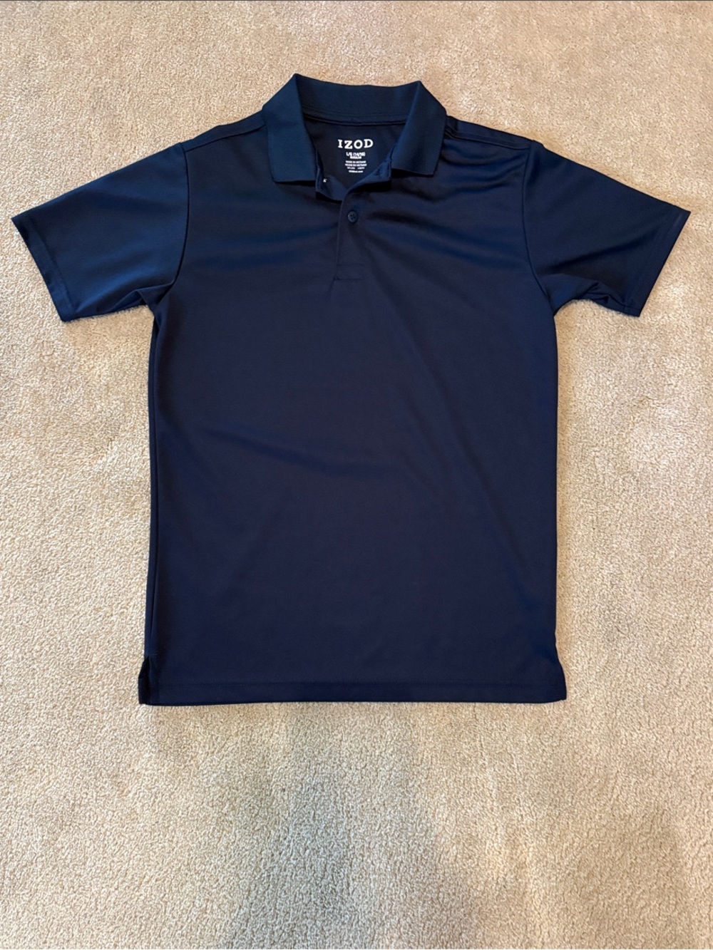 Boys L Izod Navy Blue Short-Sleeve Polo Shirt